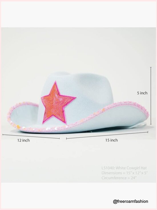 Cowboy Hat with Chin Strap, Felt Fabric, One Size main image 4